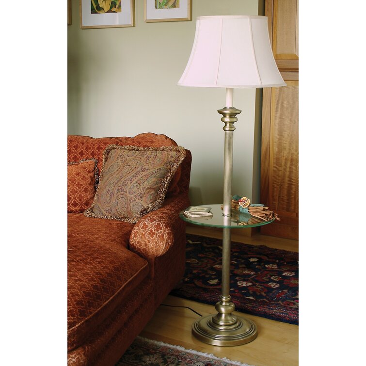 Brass floor lamp on sale with table